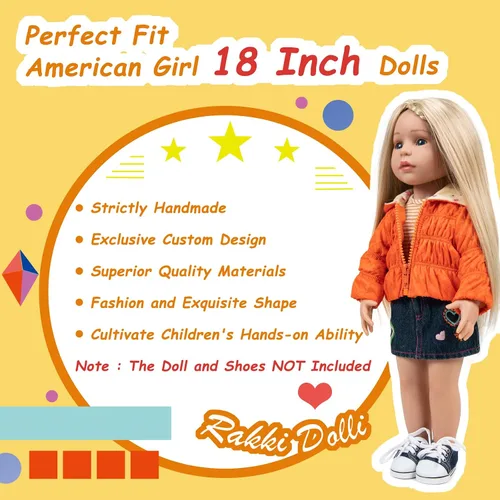 Vista 4 de Rakki Dolli - Conjunto de ropa moderna hecha a mano para muñeca