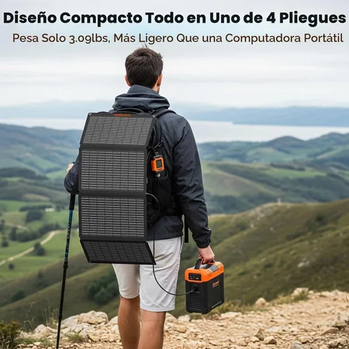 Vista 6 de SOKIOVOLA Paneles Solares Portátiles de 60W NextGen Kit de Cargador de Panel Solar Plegable 25% de Eficiencia con Salida DC USB-C USB-A ETFE IP68 60