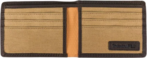 Vista 2 de Timberland PRO Billetera plegable RFID de cuero delgado para hombre con ventana trasera de identificación