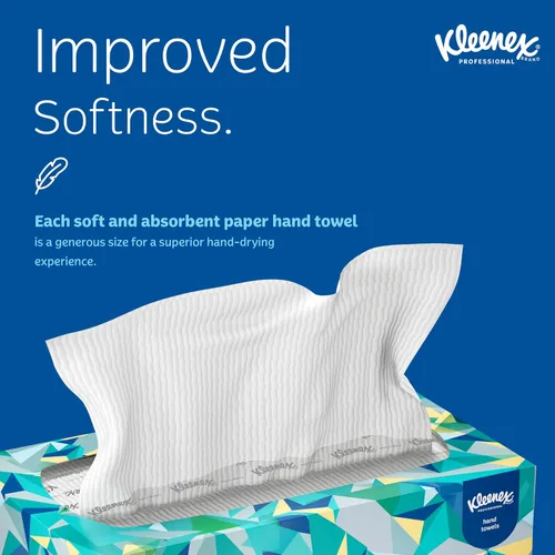 Vista 3 de Kleenex, caja despachadora de toallas de mano, de papel, 9 x 10 1/2, 120