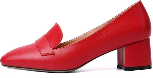 Vista 2 de MODENCOCO Mocasines de tacón bajo grueso para mujer, cómodos, informales, de 2 pulgadas