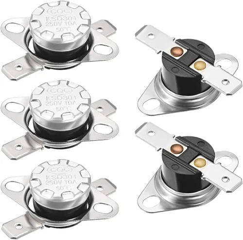 Vista 11 de uxcell KSD301 Termostato 104.0 °F/104°F 10A Normalmente Abierto N.O Ajuste Snap Disc Interruptor de Temperatura 2pcs, Material de Baquelita
