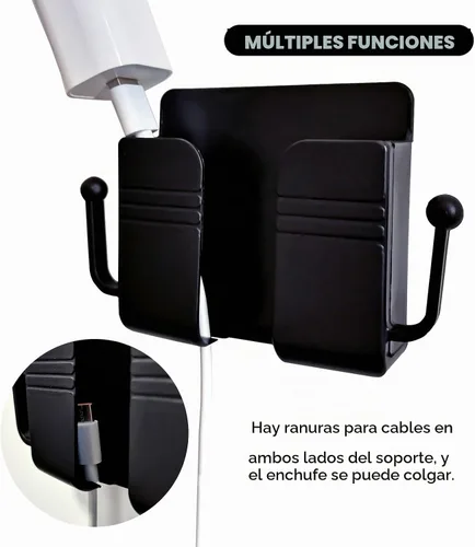 Vista 5 de BlingKingdom - Soporte de pared adhesivo para teléfono con orificio