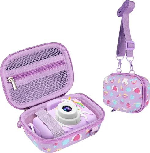 Vista 8 de Leayjeen Funda para cámara para niños compatible con OUTUVAS/Goopow/Mgaolo/HOOMOON/Juguetes de cámara para niños y videocámara digital para niños