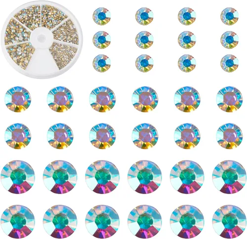 Vista 12 de Craftdady 5500 diamantes de imitación de cristal facetado de 0.079 pulgadas, 11 colores puntiagudos en la parte posterior, piedras natales