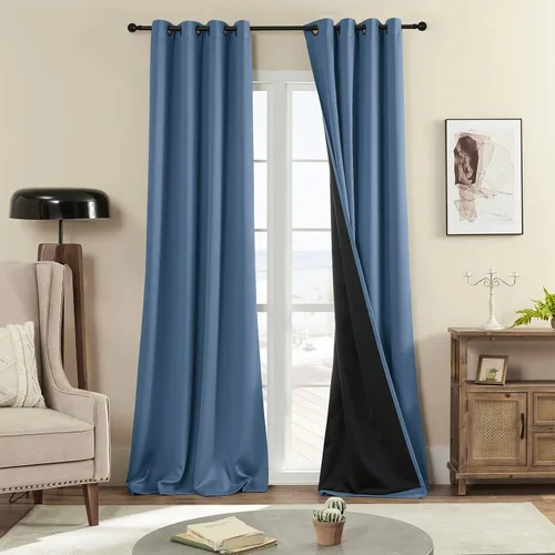 Vista 11 de Rutterllow - Cortinas 100% opacas, paneles de cortina con ojales, aislamiento térmico y bloqueo de luz para habitación y sala de estar