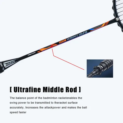 Vista 6 de GJ 10U G5 - Raqueta de bádminton profesional de fibra de carbono completa con caja de regalo, raqueta de bádminton para deportes al aire libre