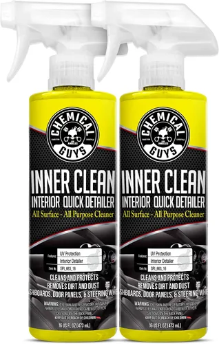 Vista 14 de Chemical Guys SPI_663_16 InnerClean Detallador y protector rápido de interiores (16 fl oz/473 ml), amarillo Spray-and-wipe detailer cleans and