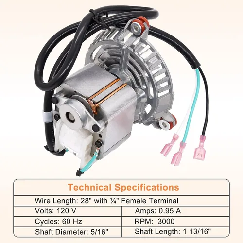 Vista 2 de Criditpid Repuesto 3-21-08639 Motor de soplador de combustión para Harman Accentra Insert, P35i, PF120 Estufas de Pellets, con aspas de ventilador