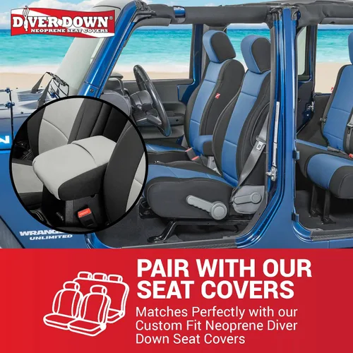 Vista 6 de Diver Down Funda de neopreno para consola central – Se adapta a Jeep Wrangler JL y Gladiator JT 2018-2023 – Funda de consola Jeep – No te quema