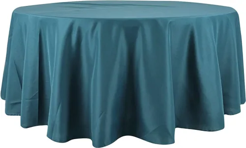 Vista 5 de BalsaCircle – Mantel redondo para bodas, de poliéster, 108 pulgadas, Manzana Verde (Apple Green)