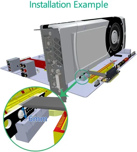 Vista 6 de HLT Cable de extensión PCI-e PCI Express 36PIN 1X de alta calidad (dirección vertical dual de 90 grados)