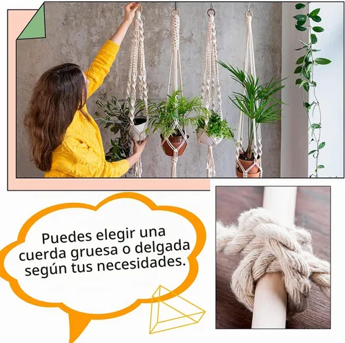 Vista 5 de JeogYong Cordón de macramé de 10mm, 22.86 metros de cuerda de macramé de algodón natural, hilo de 3 hebras torcido de algodón, cuerda de macramé