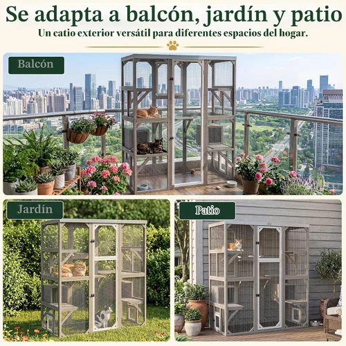 Vista 7 de Gowoodhut Catio - Recintos para gatos al aire libre, casa grande de madera