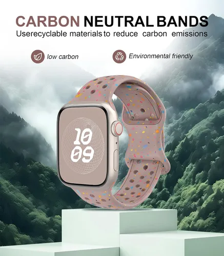 Vista 8 de Correas de silicona compatibles con Apple Watch Band de 1.496 in 1.575 in 1.614 in 1.654 in 1.732 in 1.772 in 1.811 in 1.929 in, correa deportiva