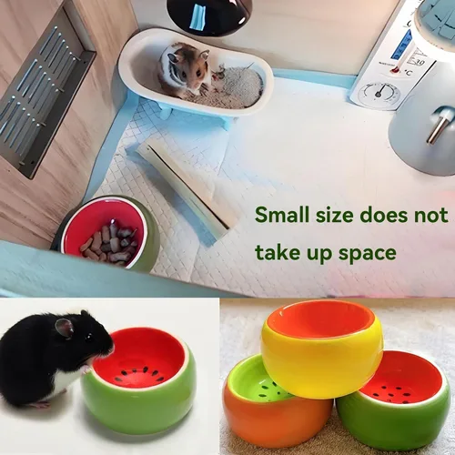 Vista 4 de JSLZF Hámster Food Bowl Cerámica Pequeño Jerbo Plato Prevenir Masticar (3 PCS) Cuenco pequeño para animales para ratas y hurones, evita que se