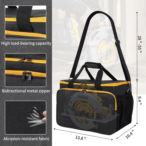 Vista 8 de Bolsa de transporte para sierra circular DEWALT 20V MAX DCS391B/DCS565B, estuche de almacenamiento para sierra circular DEWALT 20V MAX
