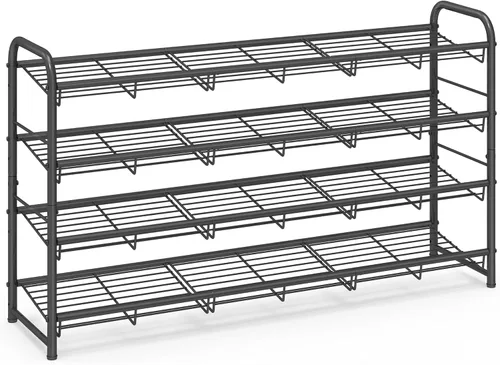 Vista 8 de SONGMICS Zapatero, Organizador de Zapatos de 2 Niveles para Clóset, Capacidad de hasta 8 Pares de Zapatos, Zapatero para Entrada Principal, Estante