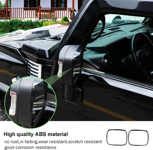 Vista 2 de Compatible con Hummer H2 2003-2009 - Espejo retrovisor de lluvia, espejo retrovisor, cejas de lluvia para accesorios Hummer H2 2003-2009 (negro)