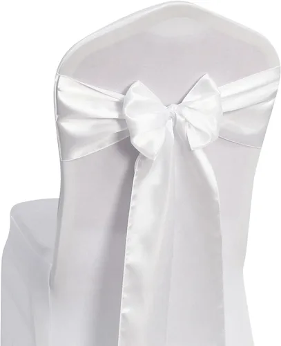 Vista 9 de WELMATCH Lazos de satén rosa rubor para silla, 50 unidades, lazos para sillas de decoración de banquetes de boda, fiesta, evento (rosa rubor, 50)
