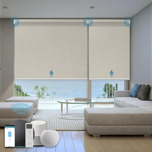 Vista 11 de Persiana Motorizada, Compatible con Homekit Thread-Enabled, Persianas Inteligentes 100% Opacas con Control Remoto, Persiana Enrollable Eléctrica