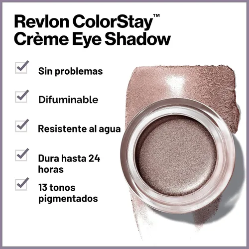 Vista 5 de Revlon Crema sombra de ojos, maquillaje de ojos ColorStay de 24 horas, fórmula en crema altamente pigmentada con acabados mate y brillantes Caramelo