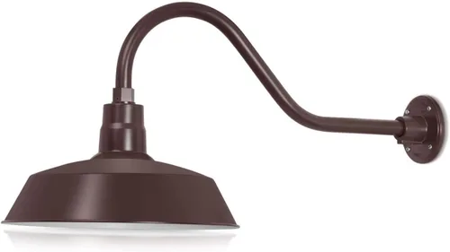 Vista 25 de 14 pulgadas. RLM Warehouse - Pantalla con brazo de cuello de cisne y bombilla Led A19 5000K de 9W