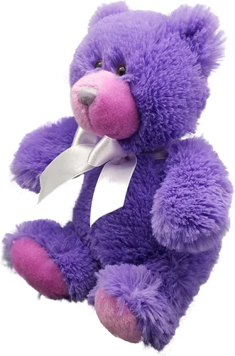 Vista 3 de Anico Oso de peluche morado de 8 pulgadas, oso pequeño de felpa morada, lindo oso de peluche para regalos y mucho más