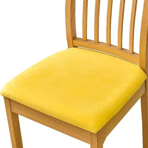 Vista 14 de Fundas elásticas de terciopelo para asiento de silla de comedor, 2 piezas, fundas protectoras de asiento suaves para sillas de comedor, fundas Negro