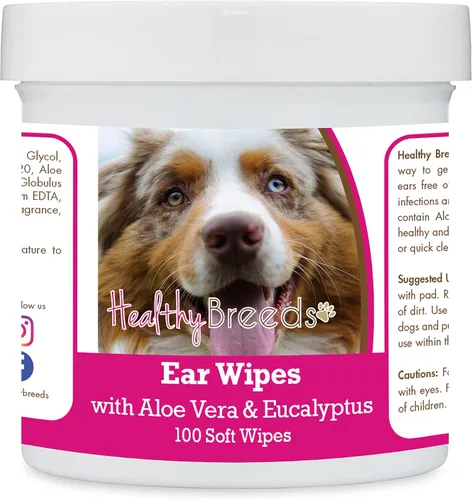 Vista 206 de Healthy Breeds Affenpinscher Toallitas de limpieza de oídos con aloe y eucalipto para perros, 100