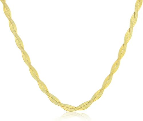 Vista 25 de Tewiky Layered Necklaces for Women Non Tarnish- Chunky 14k Gold Plated Herringbone/Snake/Rope/Box/Cuban Link Chain for Women Waterproof Layering
