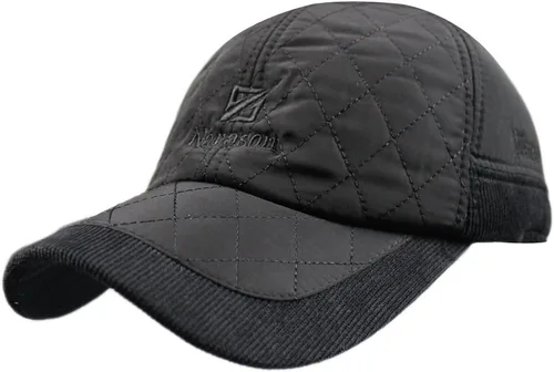 Vista 2 de Gorra de béisbol acolchada de algodón cálido para hombre con solapa para las orejas