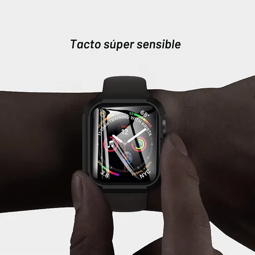 Vista 3 de Ailun Funda protectora de pantalla para Apple Watch Series 9, 8 y 7 [1.61 pulgadas], carcasa rígida ultrafina de policarbonato integrado con vidrio