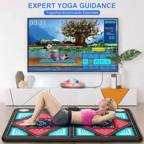 Vista 4 de Alfombrilla de baile para niños y adultos, plataforma de baile electrónica inalámbrica antideslizante para TV, sin arrugas, suave y acogedora