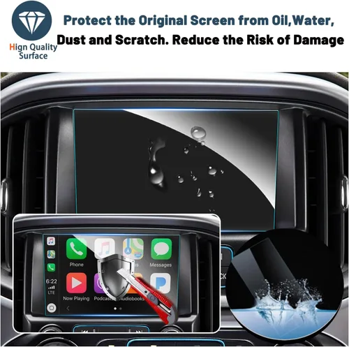 Vista 3 de Ruiya Protector de pantalla para Chevy Colorado/(2015 ~ 2022) GMC Canyon (2015 ~ 2020) GMC Yukon y Chevy Suburban/Tahoe de 8 pulgadas, vidrio