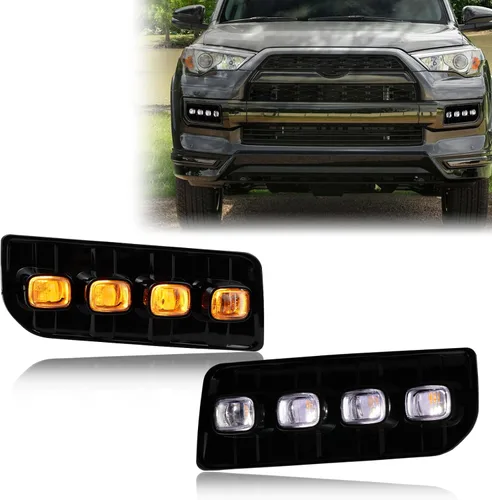 Vista 8 de Switchback - Lámpara LED ámbar blanca para parachoques delantero, antiniebla, diurna, señal de giro LED secuencial, compatible con Toyota 4Runner