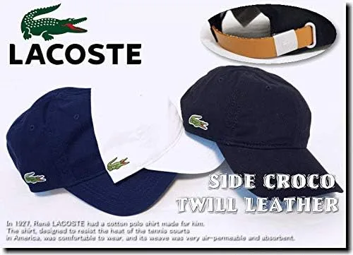 Vista 2 de Lacoste Gorra de piel ajustable con correa de cuero ajustable para hombre
