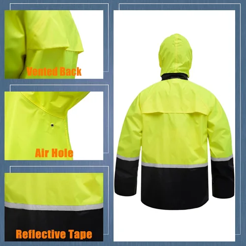 Vista 10 de RainRider Trajes impermeables y transpirables para hombres - Abrigo de lluvia Oxford duradero con pantalones