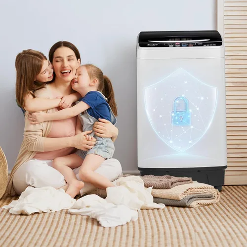 Vista 7 de Lavadora completamente automática de 15.6 libras, 1.3 pies cúbicos compacta y lavadora compacta combinada integrada de 10 programas y 8 niveles