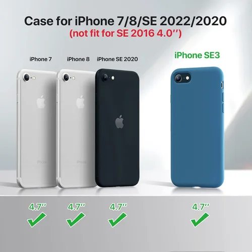 Vista 6 de Miracase Funda de silicona para iPhone SE 2022/SE 2020/7/8, color azul Azul Capri