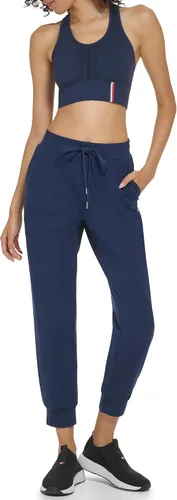 Vista 4 de Tommy Hilfiger Pantalones deportivos de poliéster reciclado con bolsillos inclinados en la cintura elástica y cordón ajustable para mujer