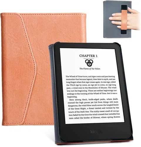 Vista 16 de CoBak Funda prémium para Kindle Paperwhite y Kindle Colorsoft de 7 pulgadas y Hanvon con correa de mano, encendido y apagado automático, elegante