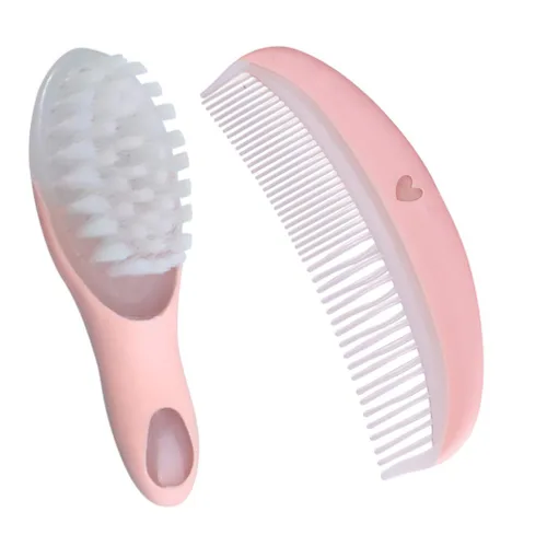 Vista 10 de EXCEART Juego de cepillo y peine para el pelo del bebé, cepillo de masaje para el cuero cabelludo para recién nacidos y niños pequeños, 1 juego