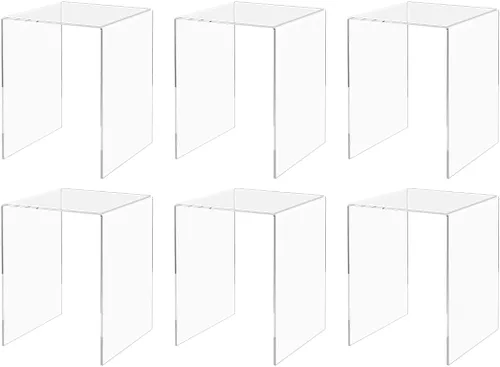 Vista 36 de Marketing Holders Plataforma elevadora de acrílico transparente Pantalla cuadrada de 3 pulgadas de ancho de 3 lados Encimería Escaparate
