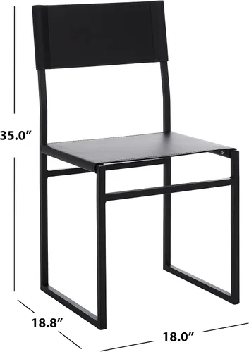 Vista 3 de SAFAVIEH Home Collection Layne Silla de comedor negra para sala de estar (totalmente montada)