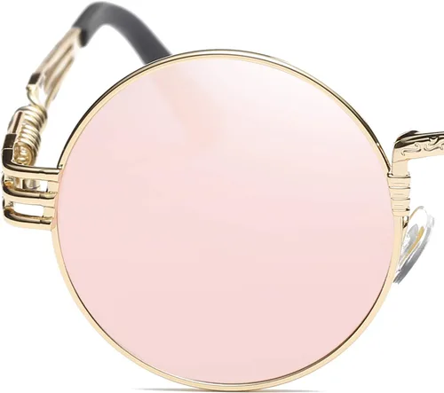 Vista 25 de Dollger Gafas de sol redondas Steampunk con marco de metal