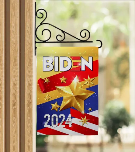 Vista 12 de Biden Harris Flag 2020 Garden Flag Set Wall Holder Patriotic Vote President Democrat Republican Tea Party United State American Election House
