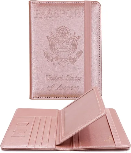 Vista 51 de Melsbrinna - Funda para pasaporte, ranuras para tarjetas, bonita funda para pasaporte para mujeres/hombres, resistente al agua con bloqueo RFID
