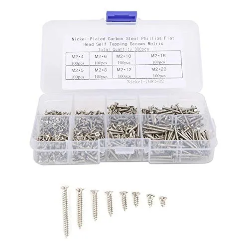 Vista 2 de 800Pcs M2 Carbon Steel Cross Screws Nickel Plated Countersunk Head Self-Tapping Screw Combination Set tapa tornillos DUO ER