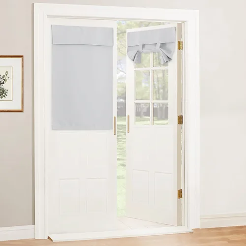 Vista 72 de RYB HOME 2 paneles 100% opacos para puerta de aula, 8 pulgadas de ancho x 36 pulgadas de largo, color beige biscotti, sin taladro, para ventana